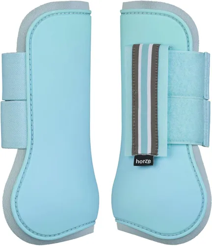 Vista 11 de HORZE Adepto - Botas de tendón frontal abierto, carcasa duradera con forro de neopreno, color verde caqui escarabajo, caballo