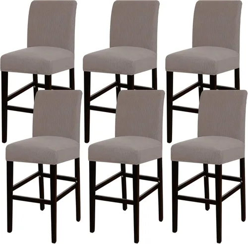 Vista 13 de Funda elástica para taburete de bar, taburete de mostrador, funda para silla de pub para comedor, cafetería, funda protectora para taburetes de bar