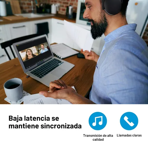Vista 7 de Sennheiser ACCENTUM - Audífonos inalámbricos Bluetooth – Batería de 50 horas, audio, cancelación de ruido híbrida (ANC), comodidad durante todo