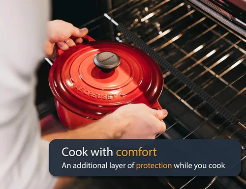 Vista 5 de Linda's Essentials - Protectores de horno de silicona para estantes (paquete de 3) – Protector de estante resistente al calor, evita quemaduras