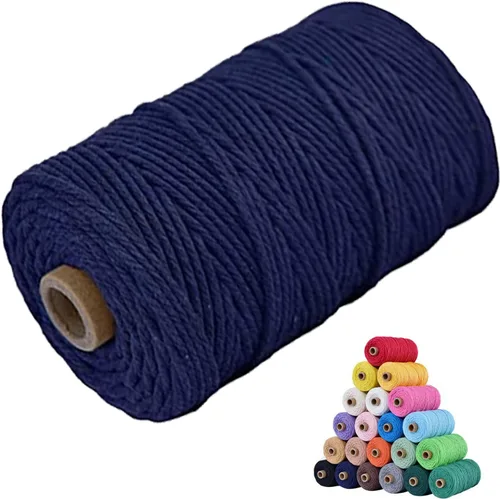 Vista 55 de Cordón de algodón para macramé 3mm x 109 yardas, cuerda de macramé natural color beige, suministros perfectos de algodón para macramé, para hacer