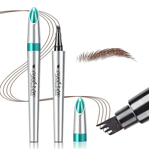Vista 13 de OETUIOW Lápiz de cejas Microblading Pen - Lápiz líquido para cejas micro 4 puntos para levantar cejas y lápiz de cejas, maquillaje de ojos de larga