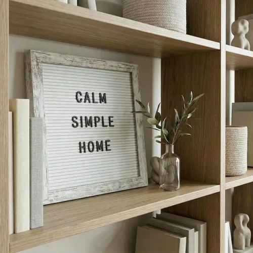Vista 4 de C Crystal Lemon - Tablero de fieltro para letras, 10 x 10 pulgadas, tablero de madera para mensajes intercambiables, marco de madera, montaje