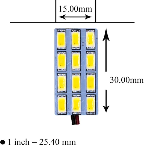 Vista 6 de HYUGA 2 x 12SMD 5630 amarillo blanco 2700K Panel LED luz de cúpula auto auto bombilla interior del coche DC 12V-24V con adaptadores T10 BA9S