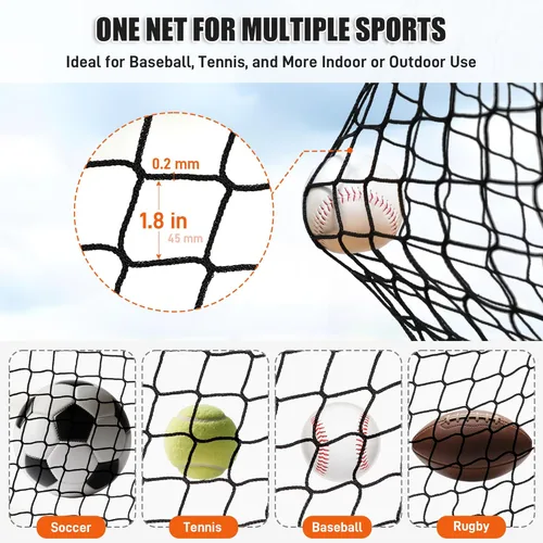 Vista 3 de Baseball Batting Cage Net, 10x10x20/10x10x35ft Softball Baseball Batting Netting for Backyard, Portable Hitting Practice Training Only Net with