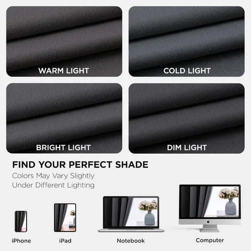 Vista 8 de Joydeco Cortinas Grises de 84 Pulgadas de Largo, Cortinas Opacas Divisoras de Habitación para Dormitorio con Ojales, Térmicamente Aisladas, Gris