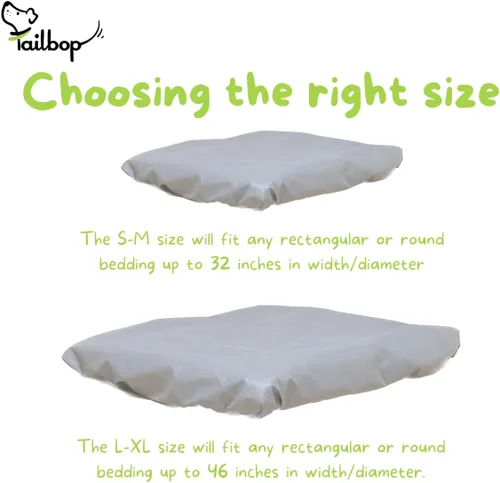 Vista 6 de Tailbop Fundas desechables para cama para mascotas, se adaptan a todas las camas o tapetes de perros y gatos, rectangulares o redondas