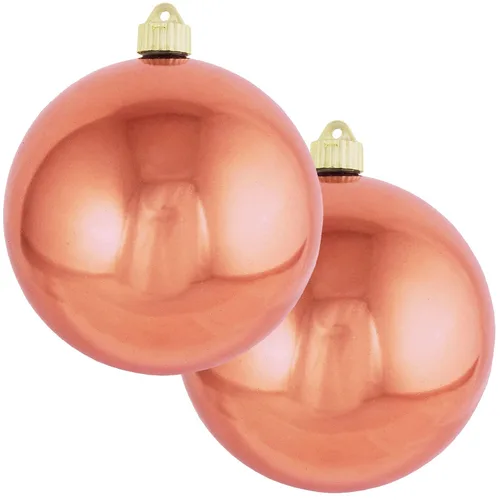 Vista 245 de Christmas By Krebs 6" (150mm) Purpurina Verde Esmeralda [2 Piezas] Esfera Extra Grande Sólida Super Grande de Plástico para Exteriores, Resistente