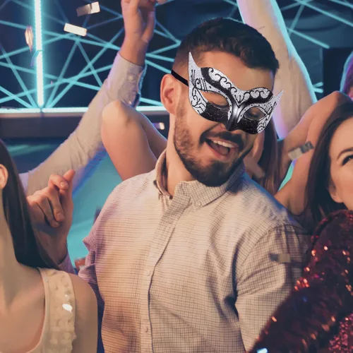 Vista 5 de SIQUK Juego de máscaras para parejas, máscara veneciana para fiesta