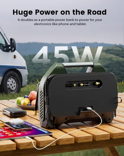 Vista 7 de ETENWOLF VORTEX S7 Inflador de Neumáticos para Vehículo Pesado, Compresor de Aire Portátil para Neumáticos de Coche con 160PSI y Batería de 38400