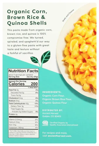 Vista 2 de Ancient Harvest Quinoa - Conchas orgánicas de pasta de quinoa supergrano sin gluten, 8 onzas (paquete de 2)