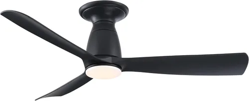Vista 7 de Fanimation Kute 44 inch Flush Indoor/Outdoor Ceiling Fan with LED CCT Select Light Kit - Antique Graphite with Light Oak blades