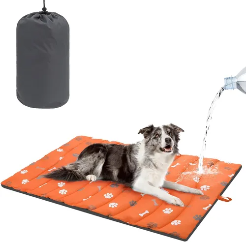 Vista 11 de BEAUTYZOO Cama para perros para exteriores, impermeable, cama reversible para perros, cama de viaje portátil con bolsa de transporte, lavable a