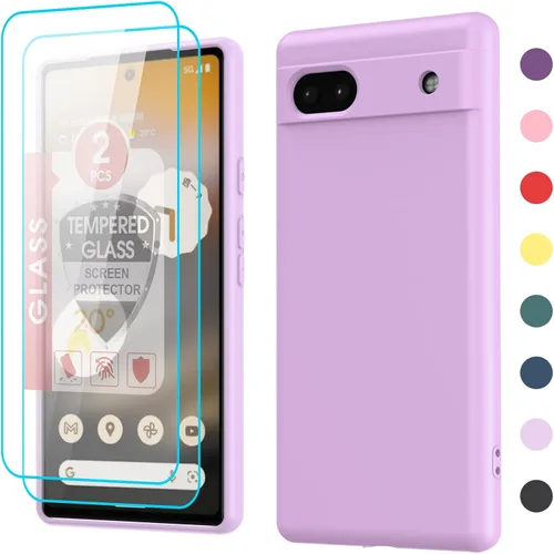 Vista 18 de LeYi Funda para Google Pixel 6A, Funda para Google Pixel 6A [6.1"] con Paquete de 2 Protectores de Pantalla de Vidrio Templado, Funda de Silicona