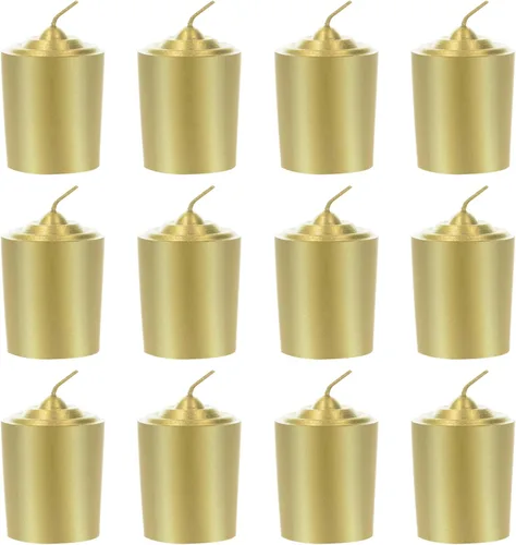Vista 8 de Velas votivas sin perfume marfil de 15 horas, paquete de 12
