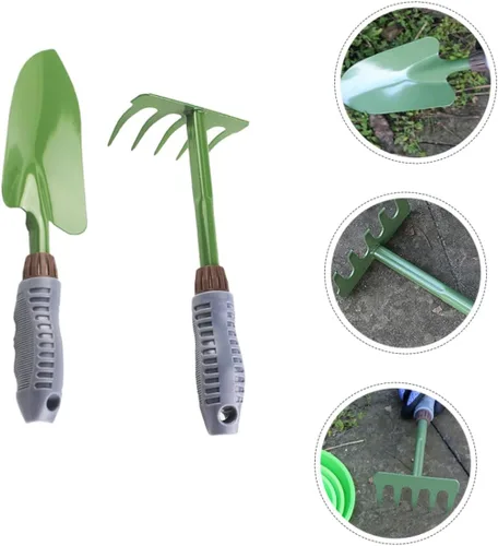 Vista 2 de KESYOO 1set Garden Shovel and Rake Gardening Tools for Soil Excavation Essential Gardening Accessories for Weeding and Planting