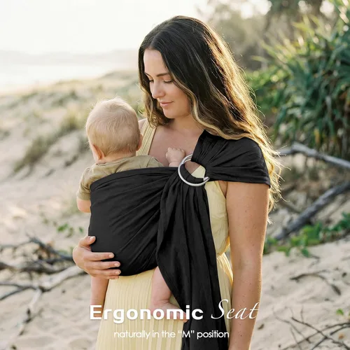 Vista 3 de Portabebés de Anillo para Bebé, Portabebés Ligero de Carga para Bebé y Niños Pequeños, Portabebés de Algodón (3-16 kg) para Bebés y Niños Pequeños