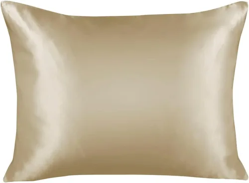 Vista 51 de ShopBedding - Lujosa funda de almohada de satén para el cabello, 2 unidades, satinada, estándar, con cremallera, estampado de cebra marrón, Blissford