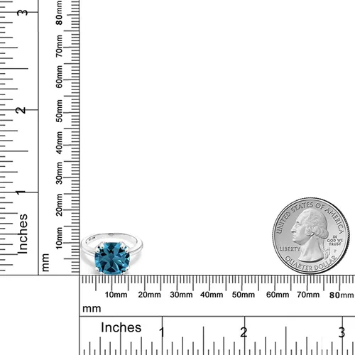 Vista 5 de Gem Stone King Anillo de compromiso de plata de ley 925 con topacio azul Londres para mujer 435 quilates corte de cojín de 035 pulgadas piedra natal