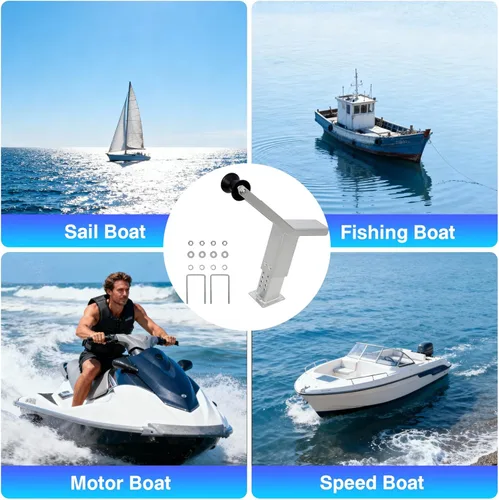 Vista 7 de Poste de cabrestante de remolque de barco con rodillo, soporte de cabrestante de remolque de barco, ajuste de 3 pulgadas de ancho x 4 pulgadas