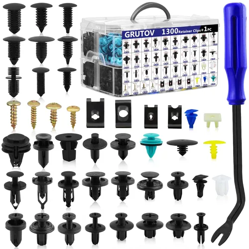 Vista 11 de 845 piezas de clips retenedores de parachoques para automóvil, pasadores de empuje automotrices, clips de carrocería, abrazaderas de plástico