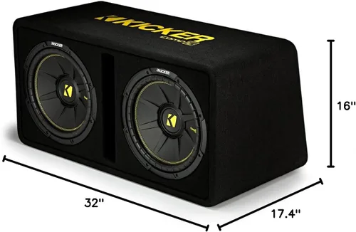 Vista 10 de Kicker par de bocinas subwoofer de 12 pulgadas y 1200 W, 2 Ohm, con carcasa ventilada y lista, 44DCWC122