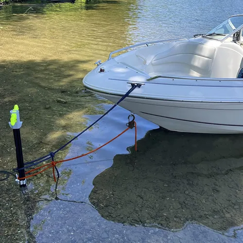 Vista 7 de Gancho de anclaje para barco, fácil de usar, sistema de anclaje sin nudos con liberación rápida, clips de gancho de anclaje de barco de acero