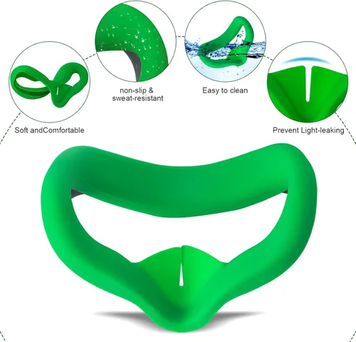 Vista 2 de TOMSIN Cubierta facial de silicona VR cubierta de agarre de cobertura completa cubierta frontal con cubierta de lente protector antitiro con correas