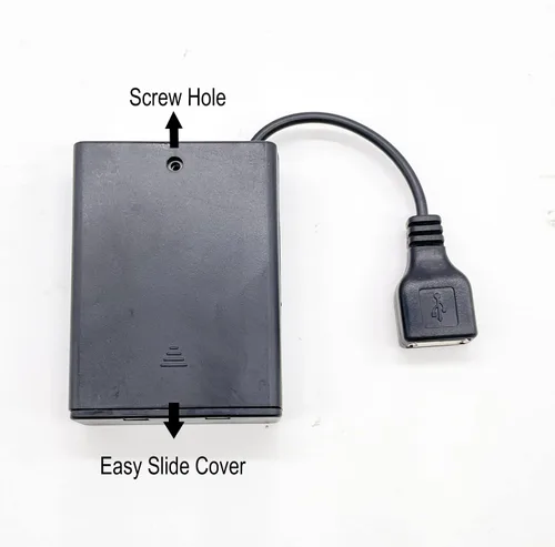 Vista 5 de Paquete de 2 cajas de batería 3AA, 3 soportes de batería AA con cable USB, caja de batería USB de 4.5 V (3 x 1.5 V), 3 ranuras x caja de batería