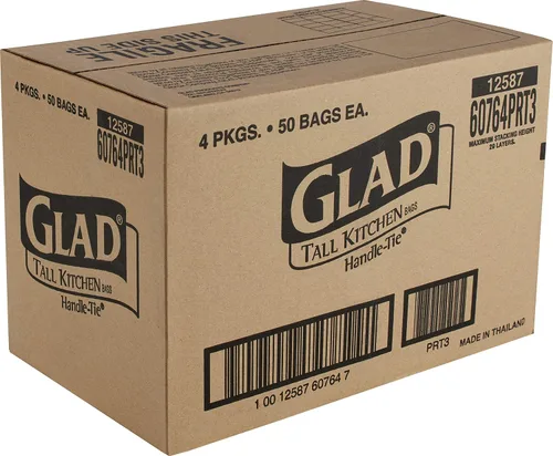 Vista 3 de Glad Bolsas de basura altas para cocina, 13 galones, 50 unidades, paquete de 4 unidades (el embalaje puede variar)