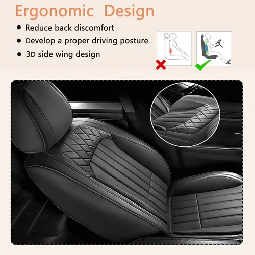 Vista 55 de Fundas de asiento para Toyota 4runner 2003-2025, fundas de asiento de automóvil de cuero impermeables, resistentes a los arañazos, fáciles