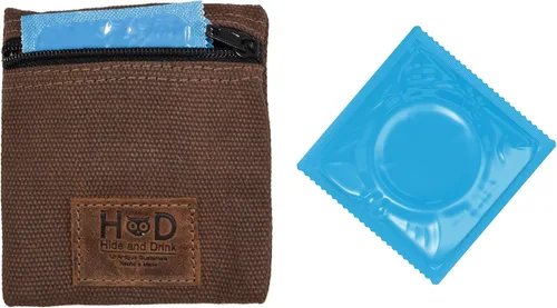 Vista 2 de Hide & Drink, Water Resistant Waxed Canvas Condom Pouch, Change Valuables Tech Pocket Purse, Classic Partner Gift, Travel & Honeymoon Essentials