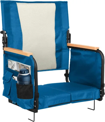 Vista 14 de behairity Asientos extra anchos para estadio con soporte para la espalda, sillas de grada con respaldo alto y cojín, asiento de grada plegable