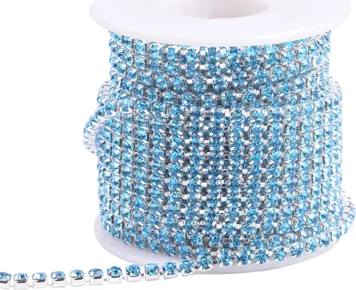 Vista 31 de KAOYOO - Cadena de cierre de diamantes de imitación de cristal de 9 metros (10 yardas) y 2 mm para manualidades de costura, decoración de bricolaje