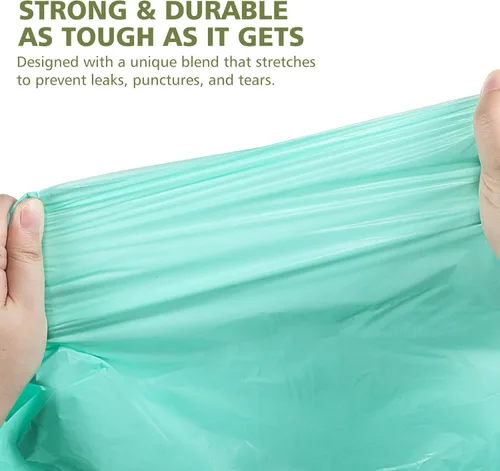 Vista 9 de AYOTEE Bolsas de basura compostables para cocina de 13 galones de alto, 45 bolsas de basura biodegradables, bolsa de basura de 13 galones, bolsa