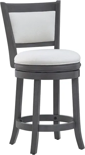 Vista 8 de Ball & Cast Taburetes giratorios tapizados para mostrador de cocina, taburetes de bar de 24 pulgadas de altura del asiento, silla de taburete
