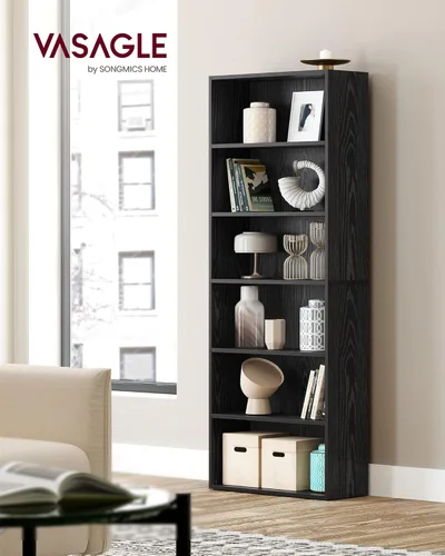 Vista 2 de VASAGLE CUSTOS Collection - Bookshelf, 6-Tier Bookcase, Book Shelf, Open Storage Shelf, 9.4 x 23.6 x 63.3 Inches, for Living Room, Home Office