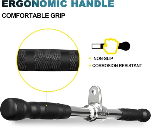 Vista 3 de POWER GUIDANCE Accesorio desplegable para tríceps, accesorios de máquina de cable para gimnasio en casa, accesorio desplegable para pesas