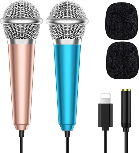 Vista 14 de Mini micrófono para iPhone iPad pequeño ASMR micrófono diminuto para grabación de voz, video, canto, vlogging, podcasting YouTube (1 unidad, negro)