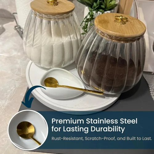 Vista 7 de Soporte para cuchara de cerámica con cuchara de café, soporte para utensilios de cocina de alta calidad para cafetería, accesorios de estación