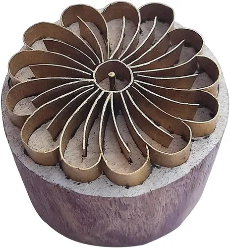 Vista 8 de Royal Kraft Ronda de latón sellos de madera para la impresión de bloques en arcilla, cerámica, tela BBtag001