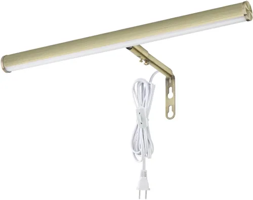 Luces LED para cuadros enchufables, luz de arte ajustable de 14 pulgadas, 4 W, luz de pared de galería para trabajos de exhibición, acabado de latón
