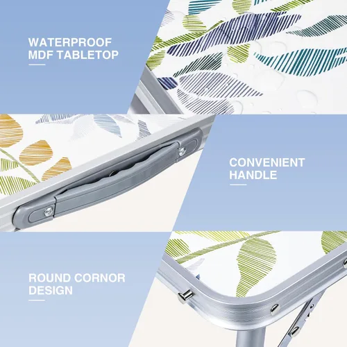 Vista 6 de RedSwing Mesa de campamento portátil de 2 pies, mesa plegable de aluminio de altura ajustable con asa de transporte, mesa ligera para picnic al aire