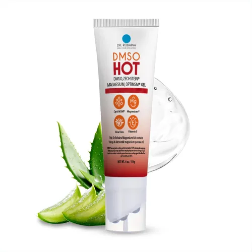 Dr. Robaina DMSO Hot Roll-On - 99.9% de grado farmacéutico puro, aplicador de múltiples bolas, con magnesio, MSM, árnica y aloe vera, 4 onzas,