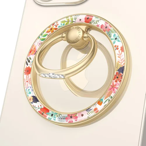 Vista 7 de Doflyesky Soporte magnético para anillo de teléfono para iPhone, rotación de 360 grados, diseño floral, soporte para iPhone 16, 15, 14, 13, 12 Pro