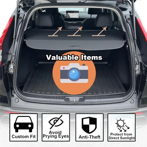 Vista 9 de Cubierta de Carga para Accesorios Honda CRV 2012-2016, para Accesorios Honda CRV Cubierta de Maletero Retráctil Escudo de Seguridad Pantalla