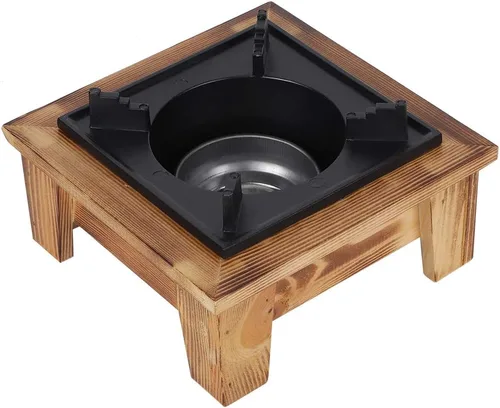 Vista 8 de Parrilla japonesa para barbacoa, mini parrilla portátil de carbón con base de madera, utensilios de cocina, cocina de picnic al aire libre