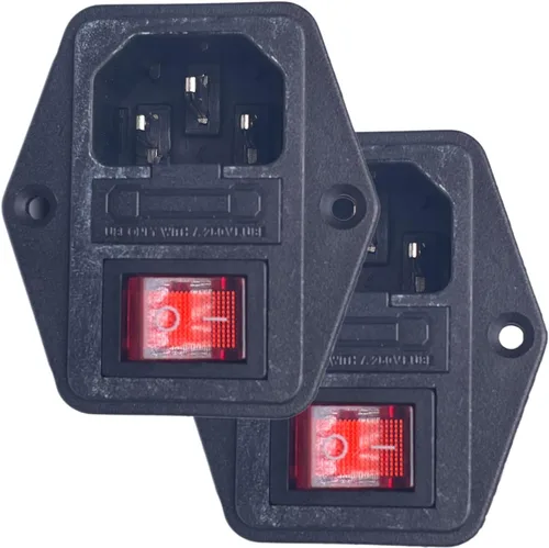 Vista 6 de CESS Enchufe de alimentación de CA con interruptor, fusible y lámpara, montaje en chasis/panel - toma de corriente alterna y fusible y swtich