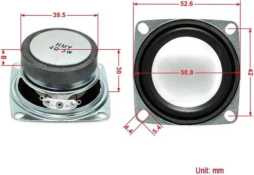 Vista 2 de Gikfun 2 "4Ohm 3W Altavoz de audio de rango completo Altavoz estéreo Woofer con cable de audio de 0.138 in Extensión Control de volumen DIY Kit