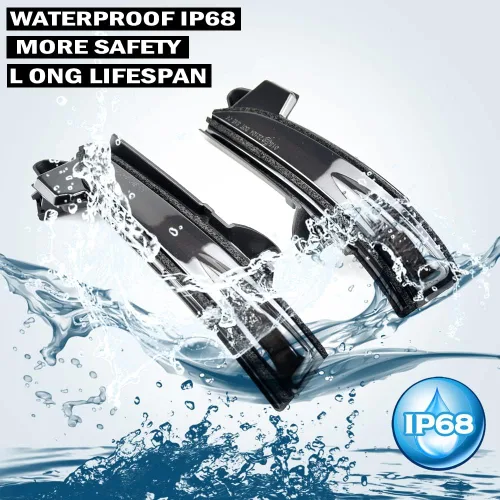 Vista 5 de Espejos laterales LED izquierdo y derecho, luces direccionales dinámicas secuenciales, tira indicadora intermitente compatible con Ford Fusion